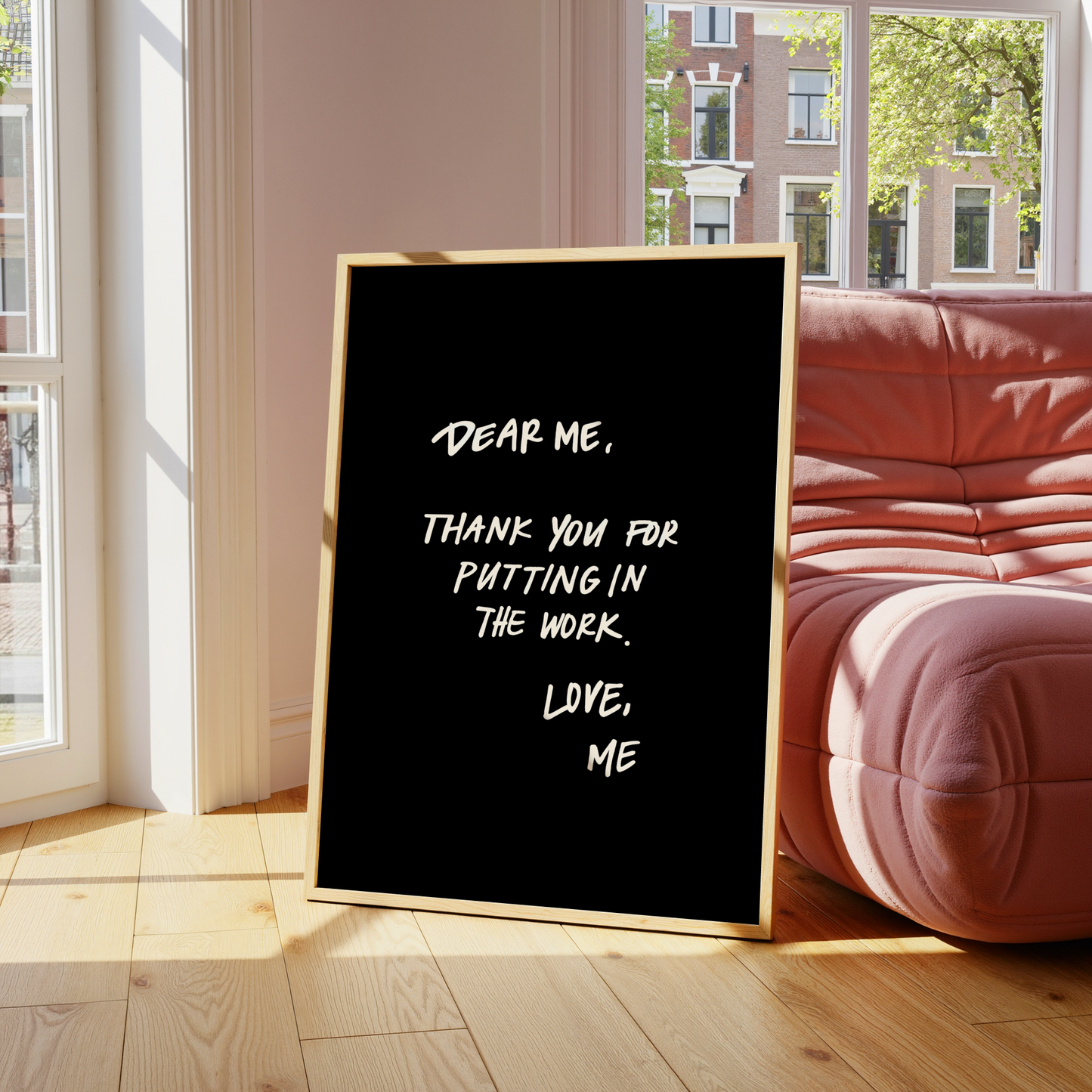 Dear Me Self Love Quote Print -Black
