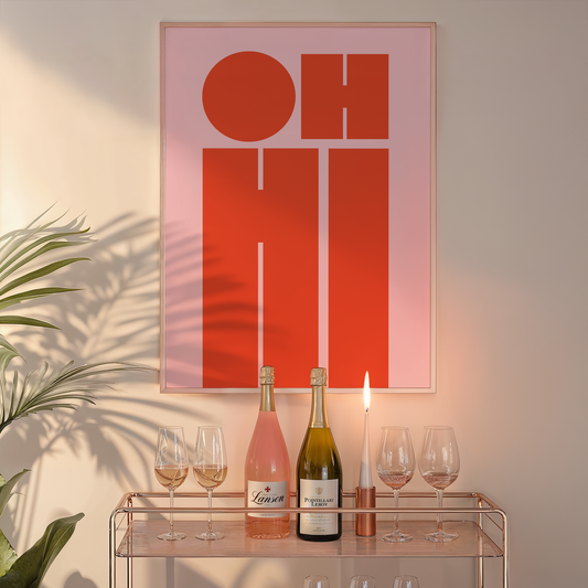 OH HI Orange & Pink Print