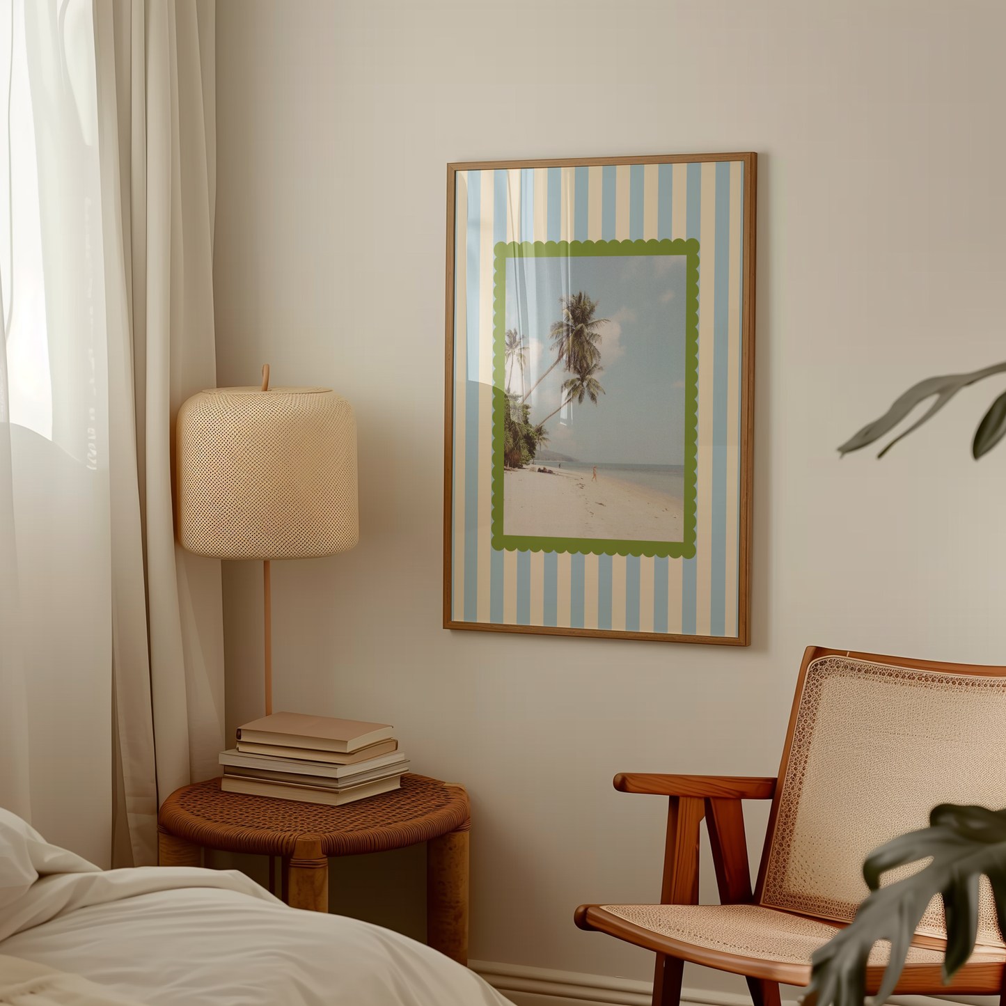 Vintage Stripe Beach Shore Print