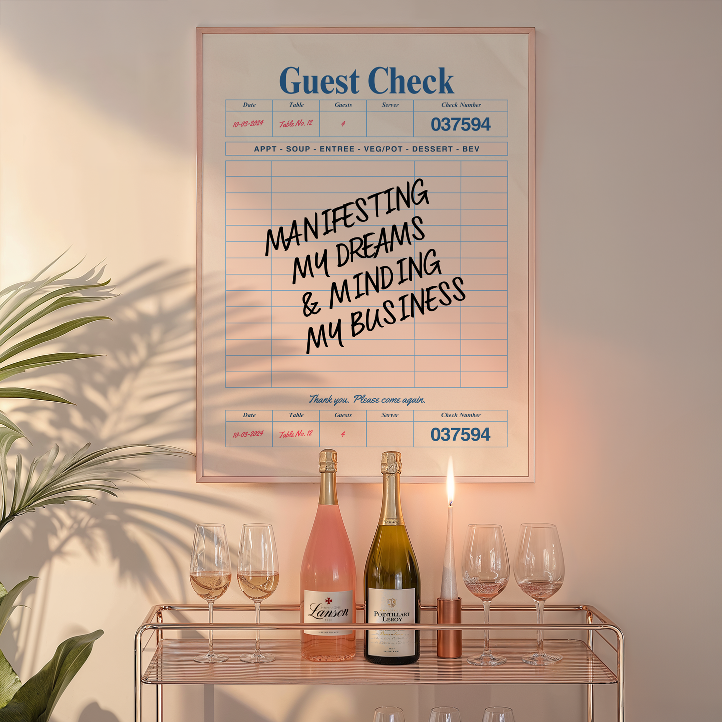 Manifesting & Minding My Business Guest Check Print