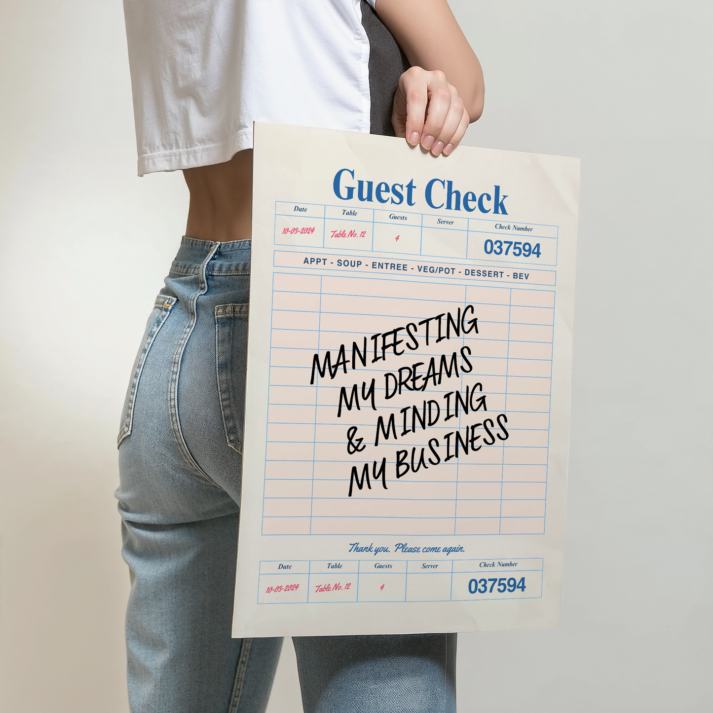 Manifesting & Minding My Business Guest Check Print