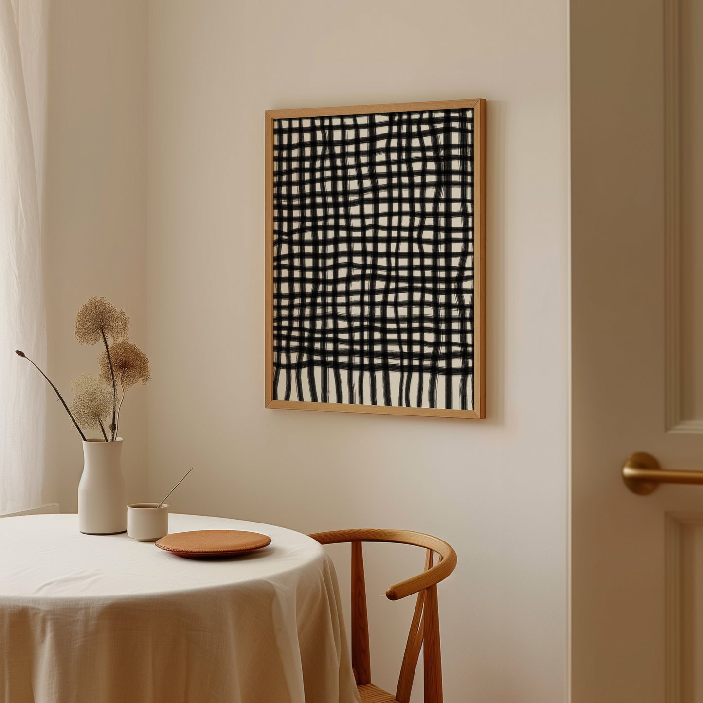 Black Thread Abstract Print