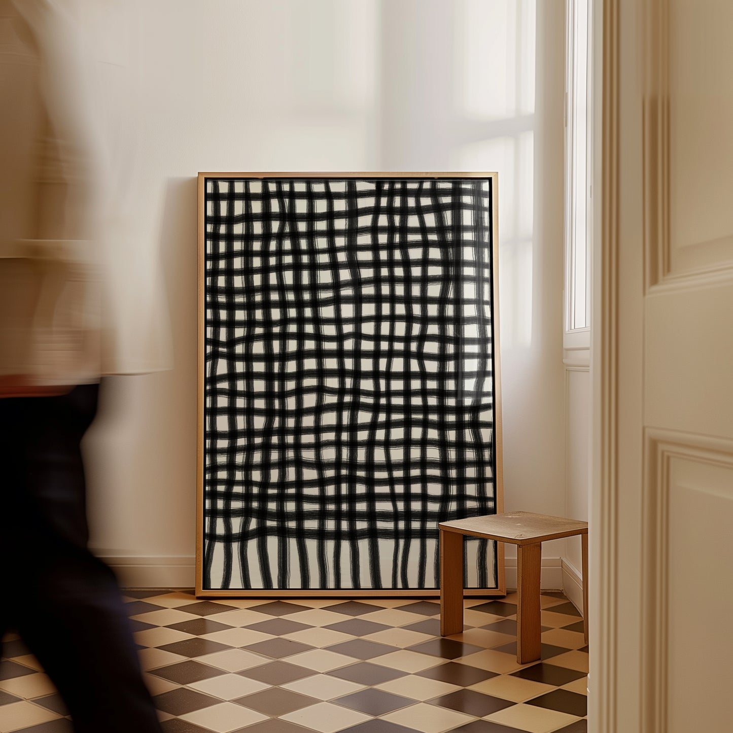 Black Thread Abstract Print