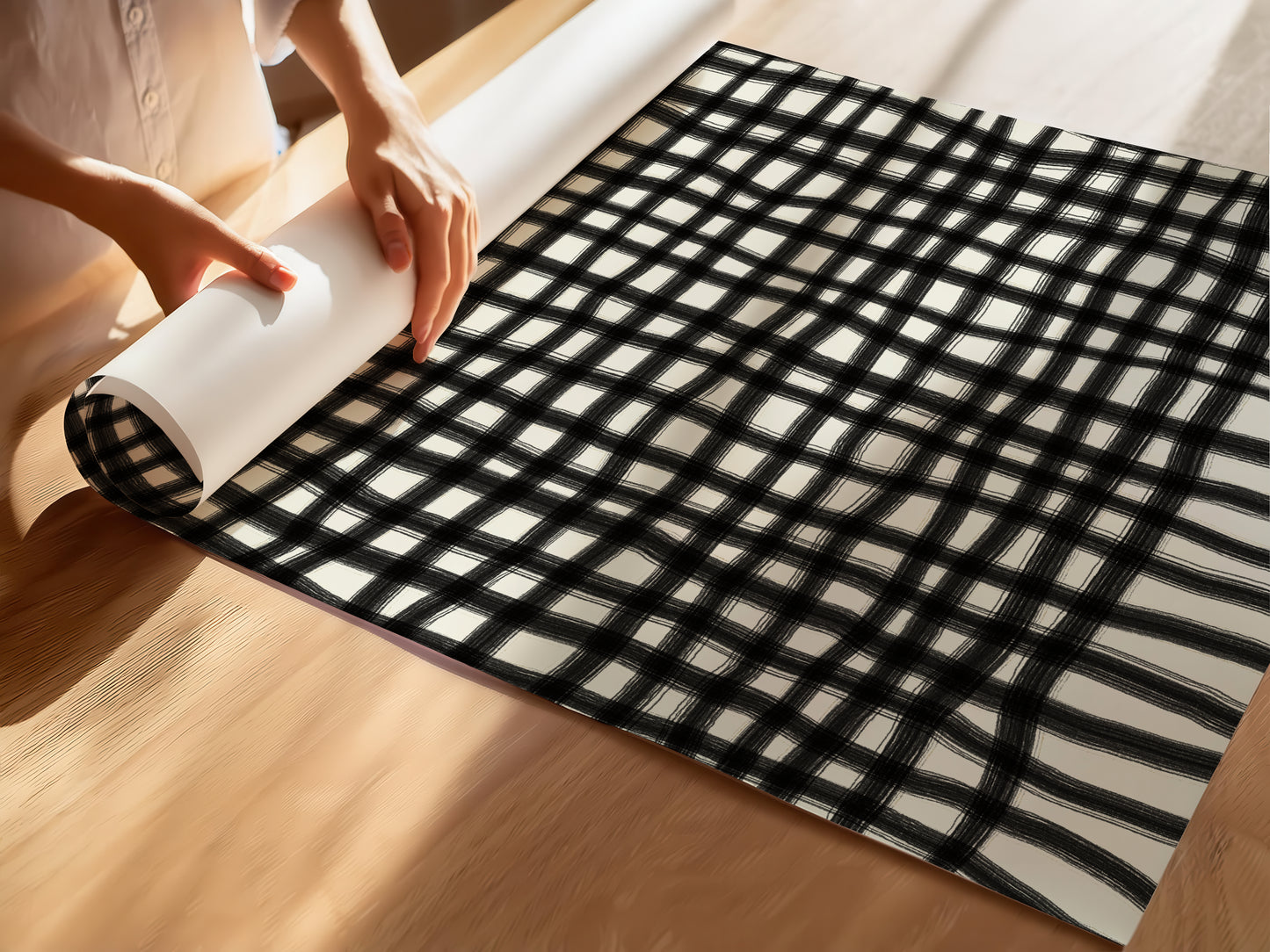 Black Thread Abstract Print