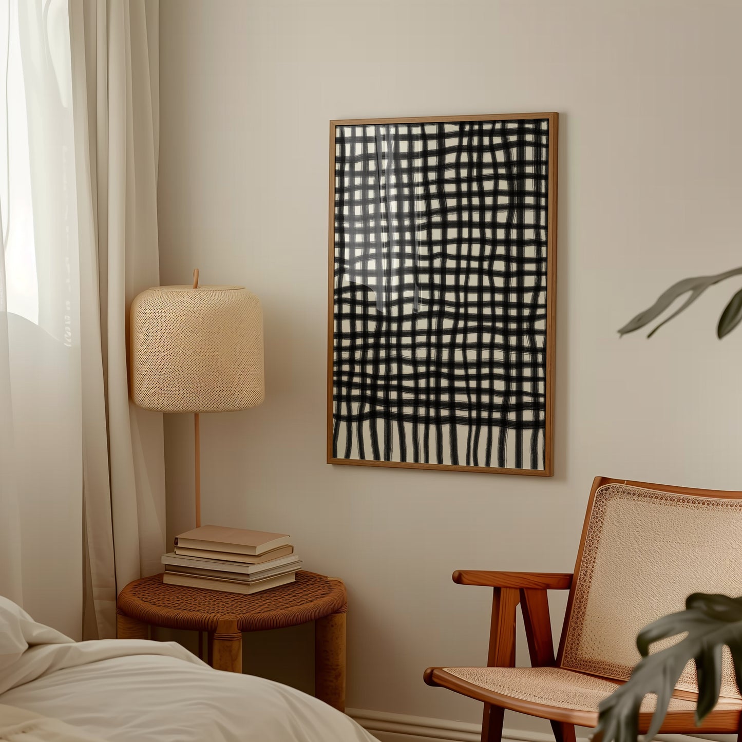 Black Thread Abstract Print