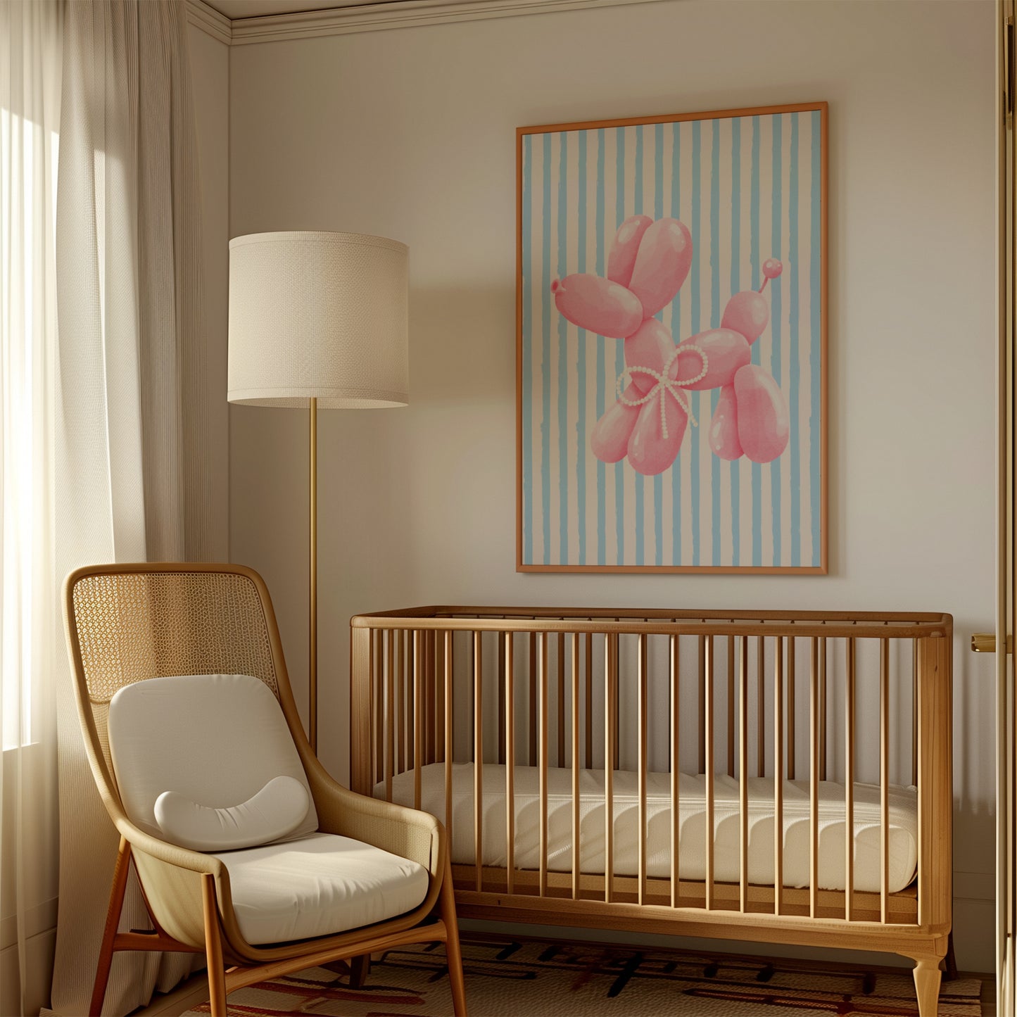 Pink Balloon Pup Print