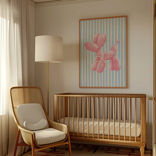 Pink Balloon Pup Print