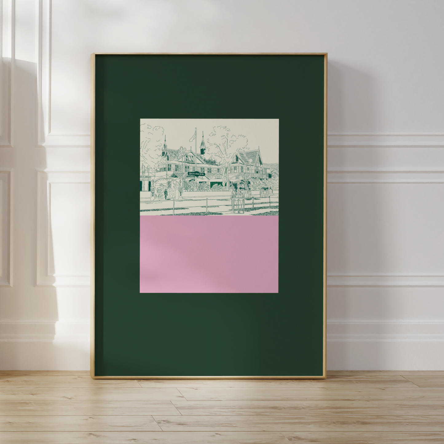 Queen's Park Hotel Sketch Block Print No.1