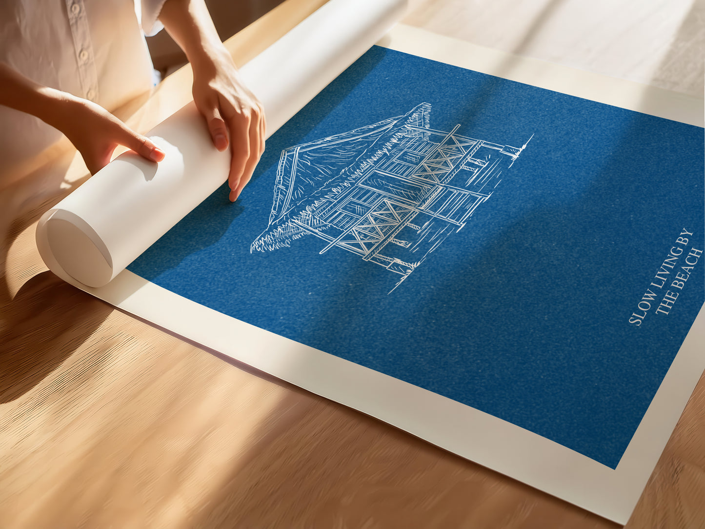Slow Living By The Beach Print