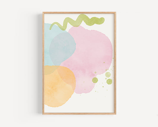 Multi Watercolor Ink Abstract Print No. 2
