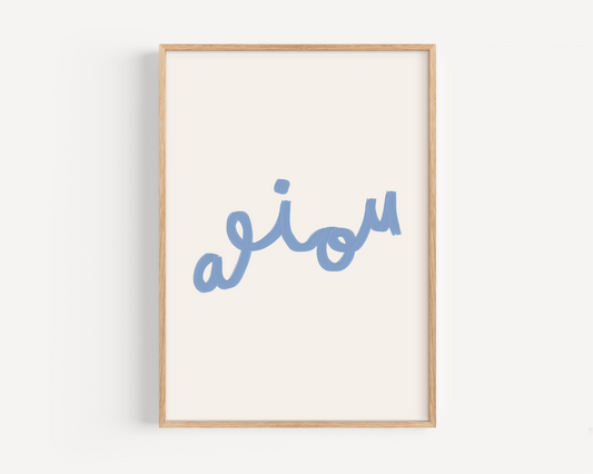 AEIOU Minimalist Print