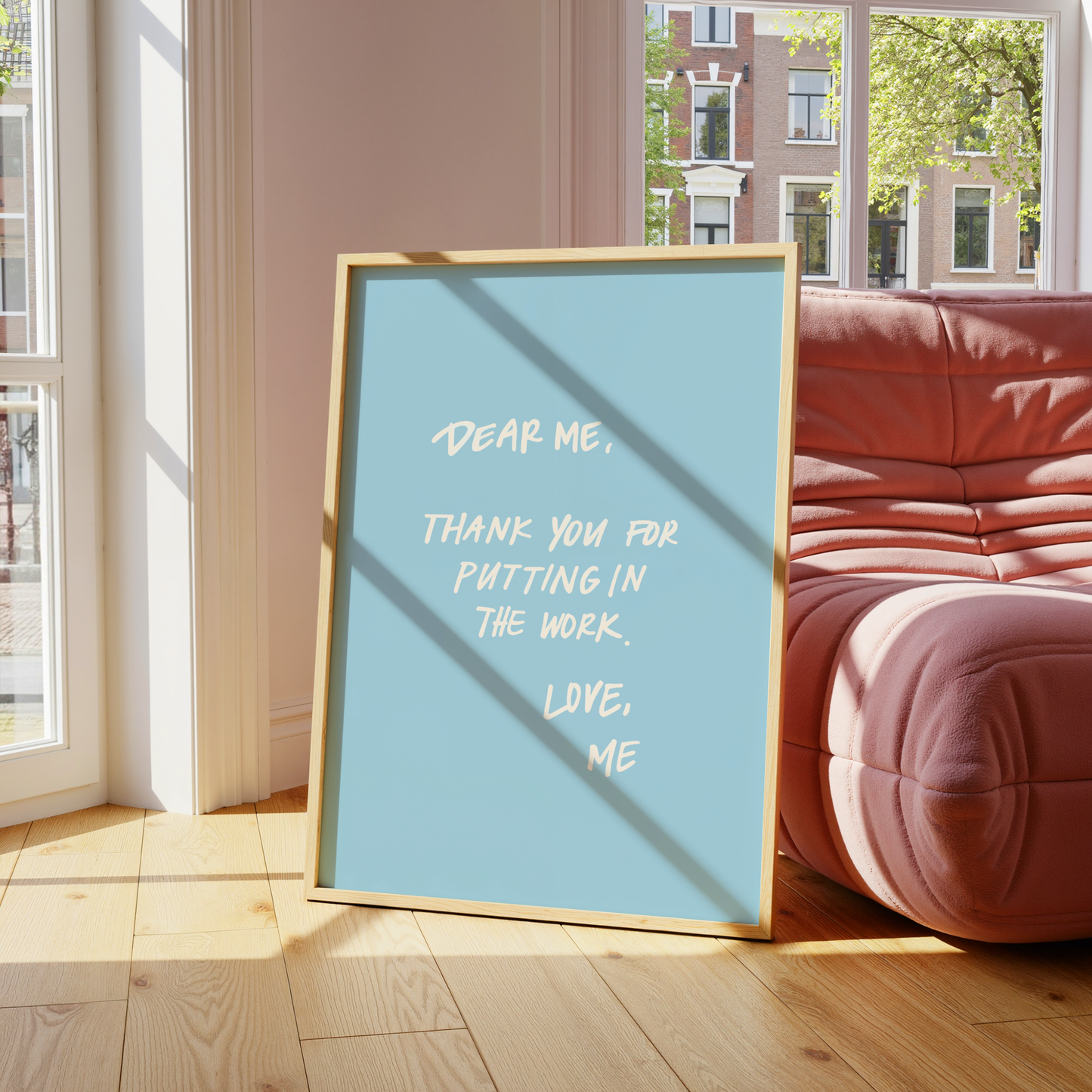 Dear Me Self Love Quote Print -Blue