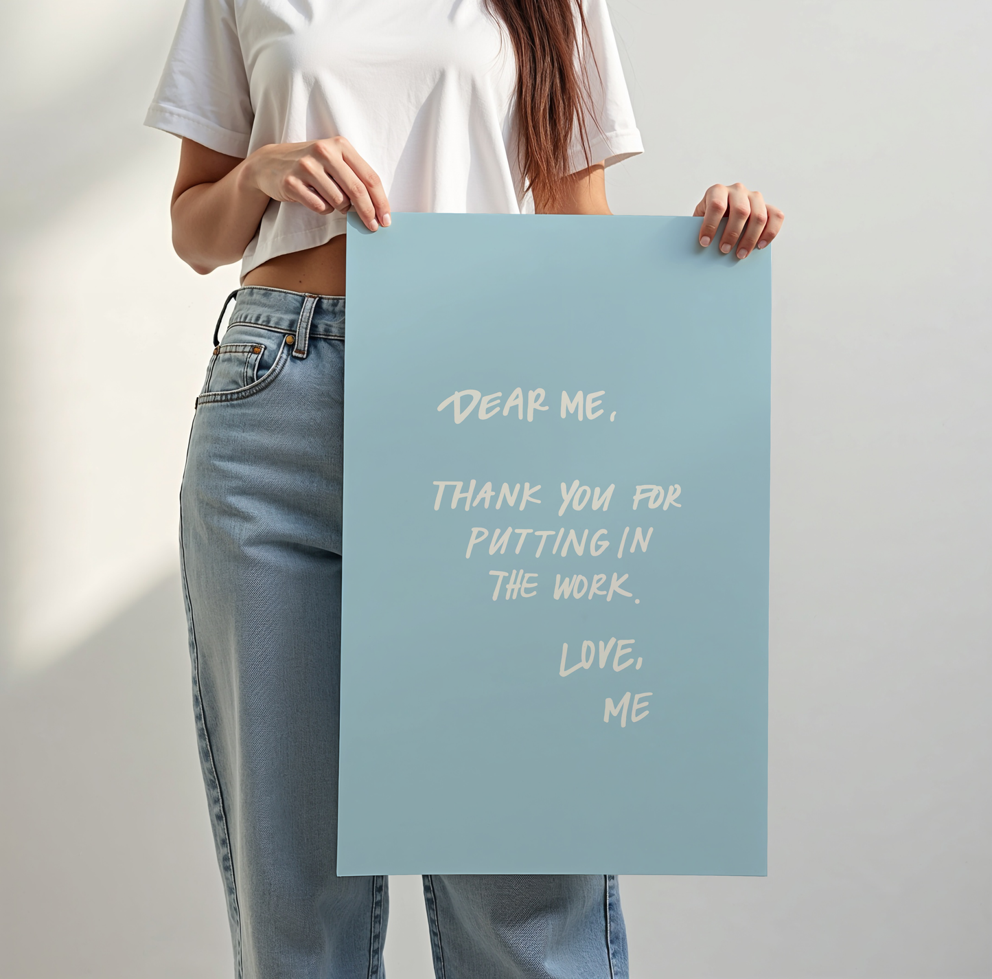 Dear Me Self Love Quote Print -Blue