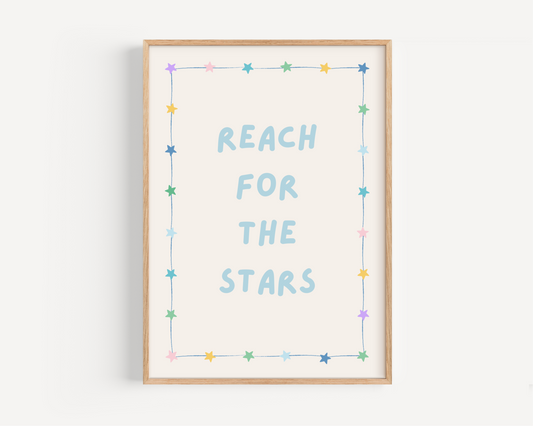 Reach for the Stars Pastel Kids Print