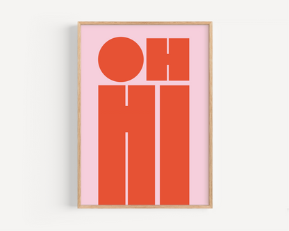OH HI Orange & Pink Print