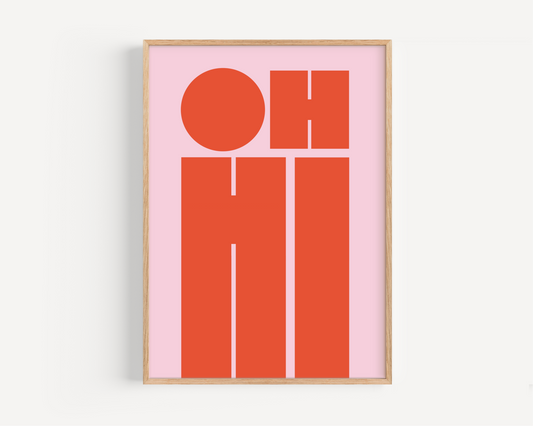 OH HI Orange & Pink Print