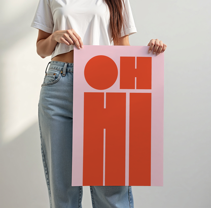 OH HI Orange & Pink Print
