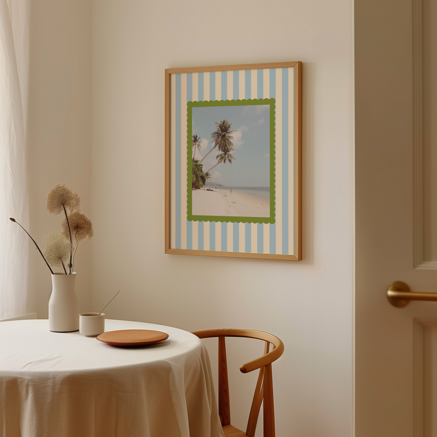 Vintage Stripe Beach Shore Print