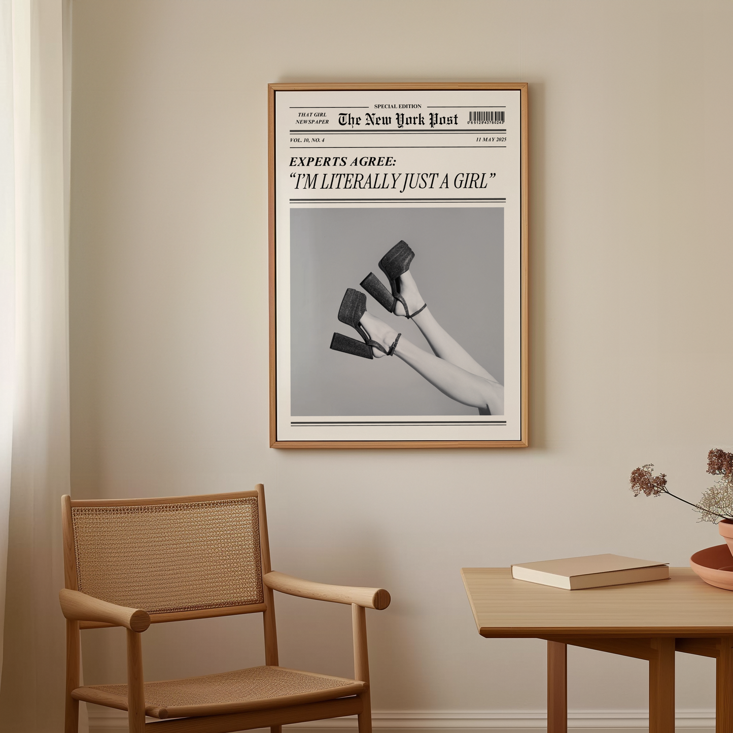 Literally Just a Girl Newspaper Print
