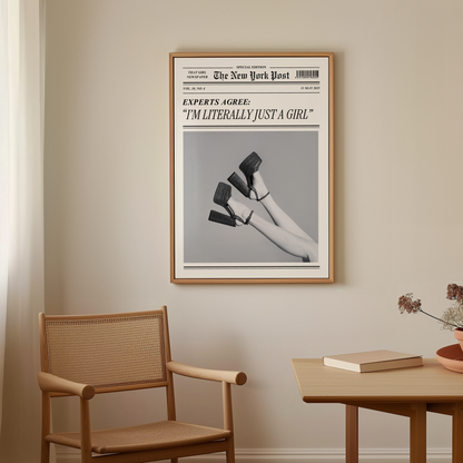 Literally Just a Girl Newspaper Print