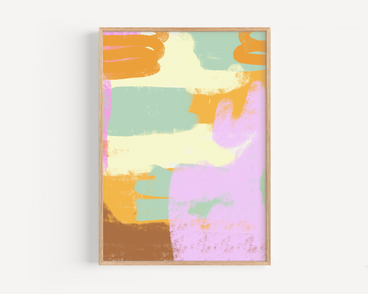 Sunset Scribbles Abstract Art Print