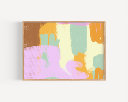 Sunset Scribbles Abstract Art Print