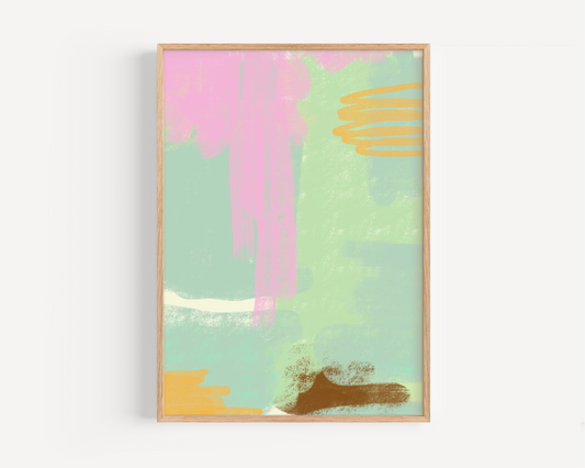 Mint Mood Abstract Art Print