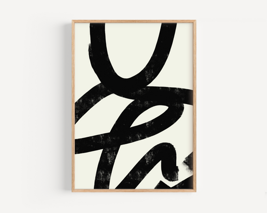 Black Organic Abstract Print No. 3