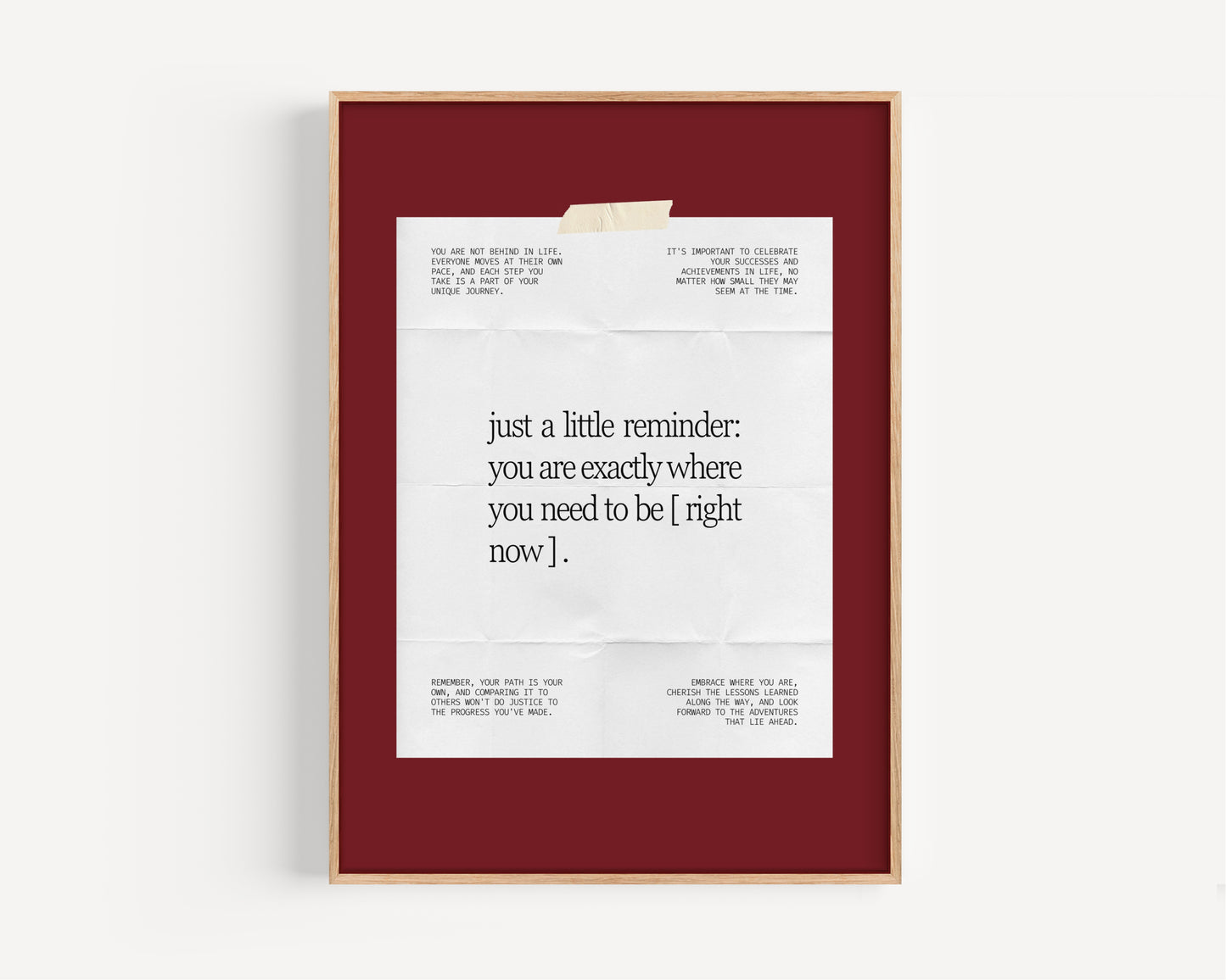 Where You Need To Be Note Print- Red