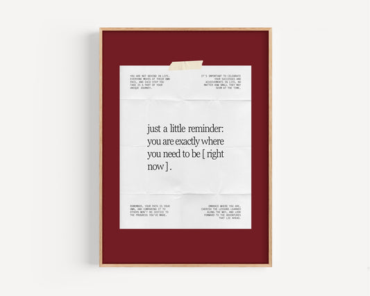 Where You Need To Be Note Print- Red