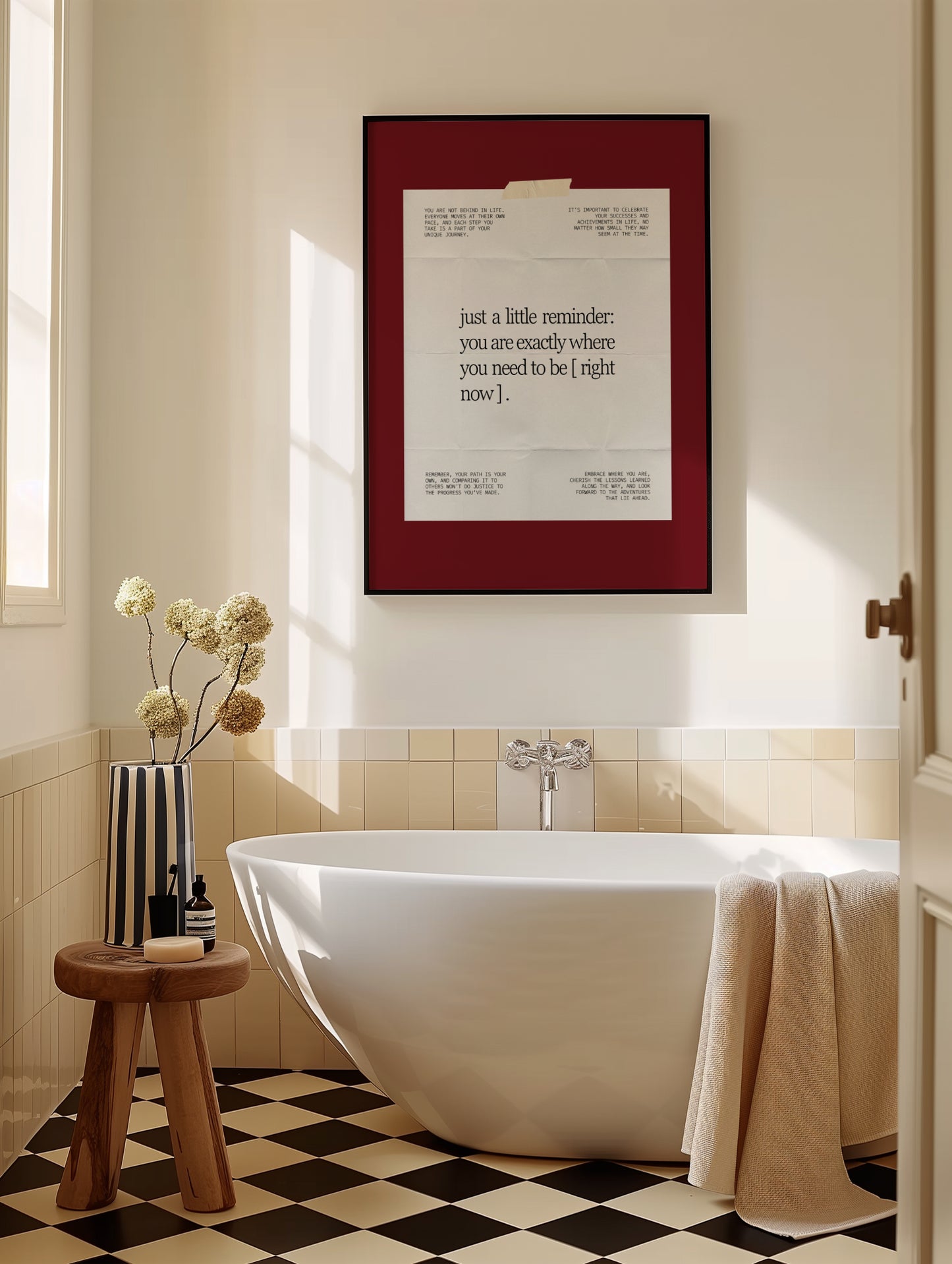 Where You Need To Be Note Print- Red