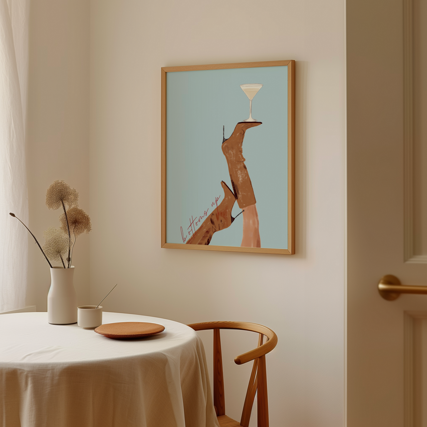 Brown Boot Martini Print