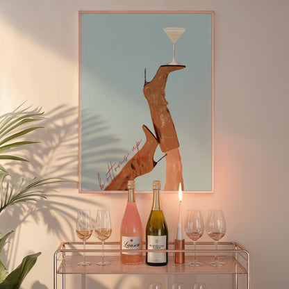 Brown Boot Martini Print