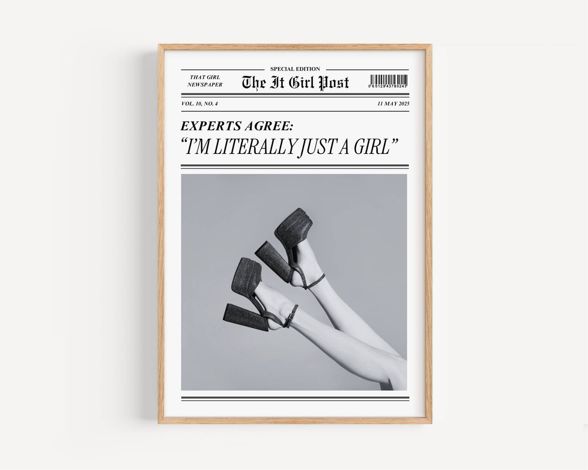 Literally Just a Girl Newspaper Print