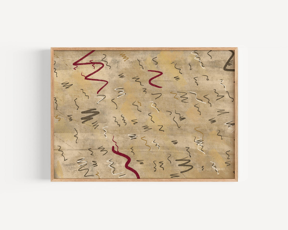 Brown Scribble Print