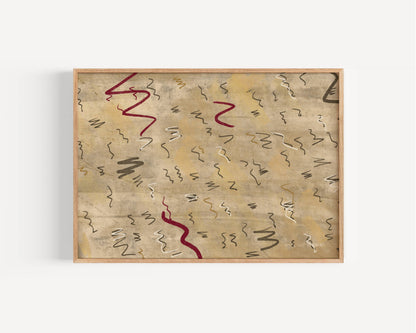 Brown Scribble Print