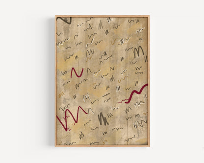 Brown Scribble Print