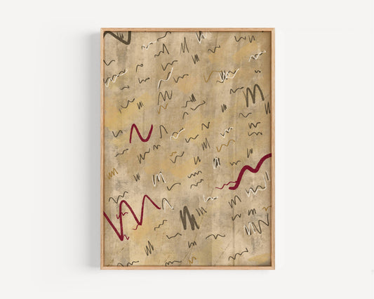 Brown Scribble Print