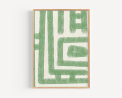 Green Geometric Line Print No.2