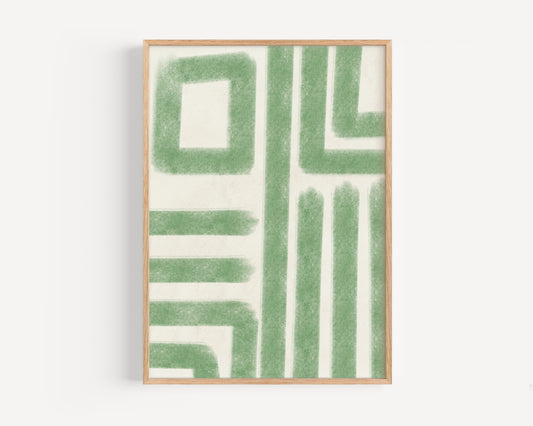 Green Geometric Line Print No.1