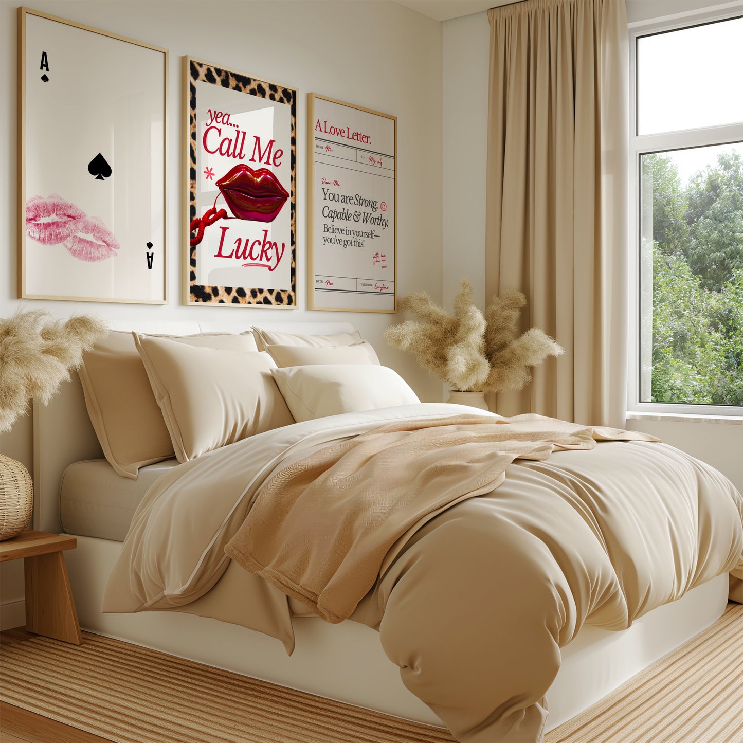 Ace of Spades Print with Pink Lipstick Kiss