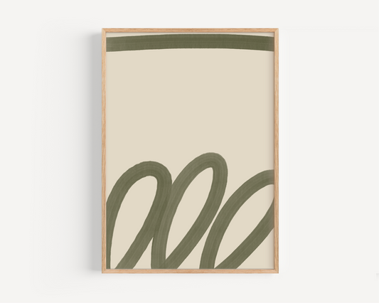 Olive Loop Abstract Print